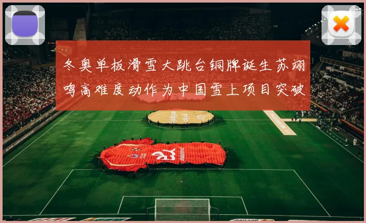 冬奥单板滑雪大跳台铜牌诞生苏翊鸣高难度动作为中国雪上项目突破